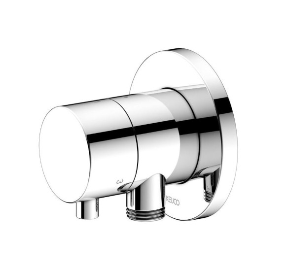 Keuco IXMO trijų krypčių diverteris su dušo žarnos išvestimi ir laikikliu, apvali apdaila, pasirinkite spalvą
