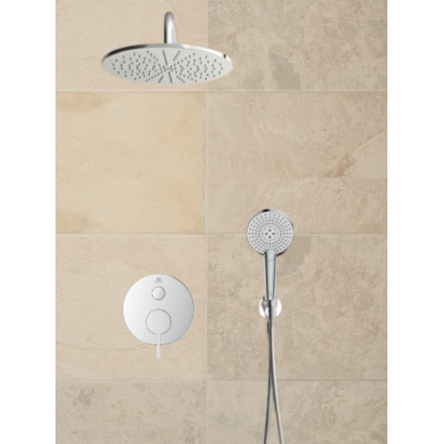Ideal Standard potinkinės dušo sistemos komplektas, chromo spalvos, 30cm dušo galva