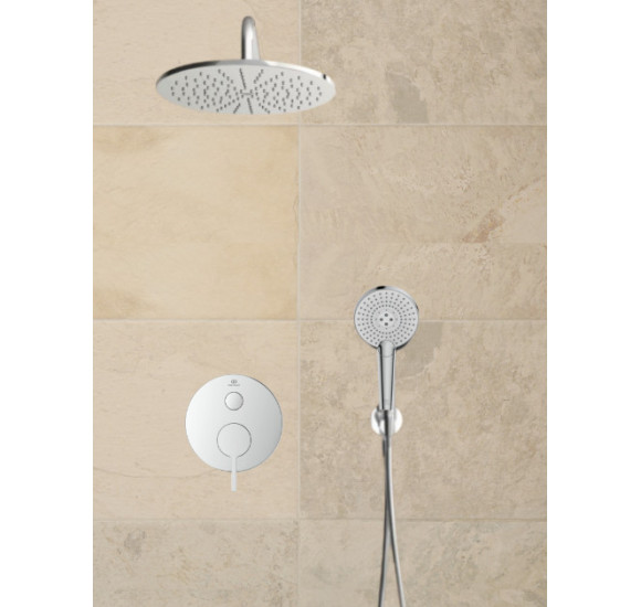 Ideal Standard potinkinės dušo sistemos komplektas, chromo spalvos, 30cm dušo galva