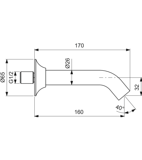 Ideal Standard La Dolce Vita Pripildymo snapas voniai BD672AA, pasirinkite spalvą
