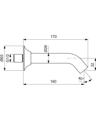 Ideal Standard La Dolce Vita Pripildymo snapas voniai BD672AA, pasirinkite spalvą
