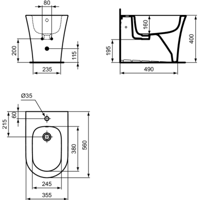 Ideal Standard La Dolce Vita pastatoma bide, baltos spalvos E263901