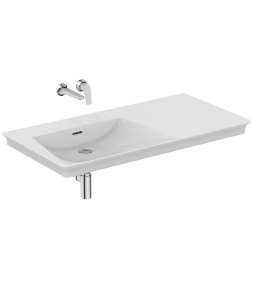 Ideal Standard La Dolce Vita  praustuvas 1060x535x145, baltos spalvos, be angos maišytuvui, su perlaja