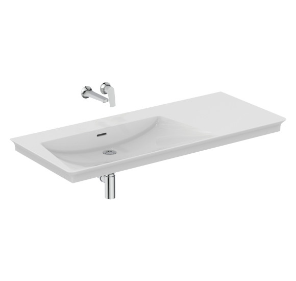 Ideal Standard La Dolce Vita  praustuvas 1260x535x145, baltos spalvos, be angos maišytuvui, su perlaja