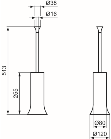 Ideal Standard La Dolce Vita WC šepečio komplektas, pastatomas, pasirinkite spalvą