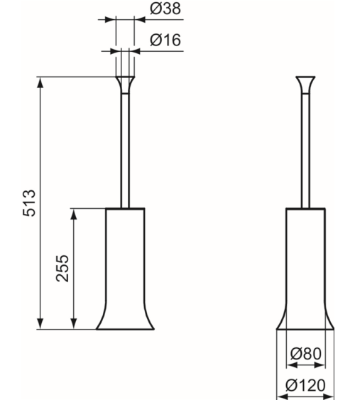 Ideal Standard La Dolce Vita WC šepečio komplektas, pastatomas, pasirinkite spalvą