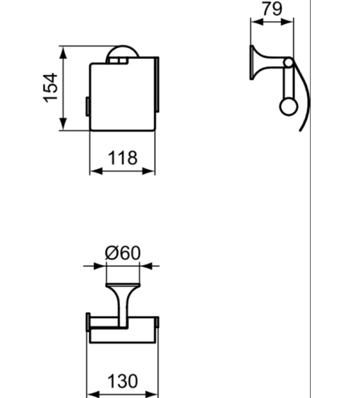 Ideal Standard La Dolce Vita WC popieriaus laikiklis su uždanga, pasirinkite spalvą