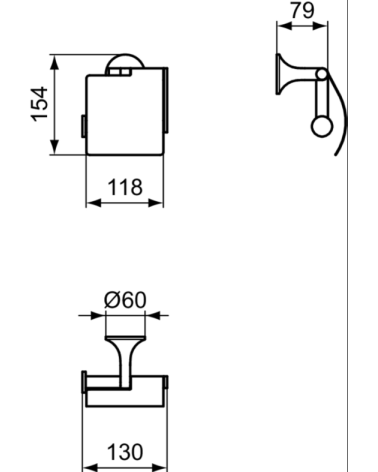 Ideal Standard La Dolce Vita WC popieriaus laikiklis su uždanga, pasirinkite spalvą