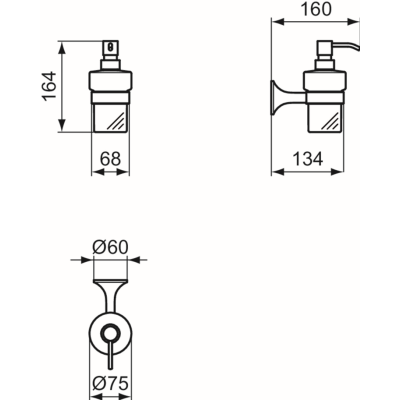Ideal Standard La Dolce Vita  dozatorius, su matiniu baltu stiklu, pasirinkite spalvą