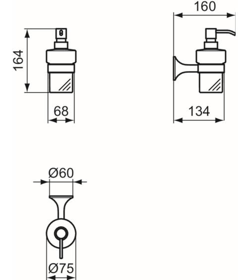Ideal Standard La Dolce Vita  dozatorius, su matiniu baltu stiklu, pasirinkite spalvą
