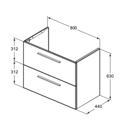 KOMPLEKTAS: Ideal Standard I.Life A vonios spintelė su praustuvu 80cm, Quartz grey matt spalva