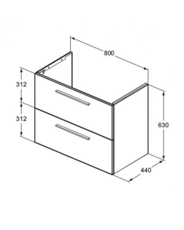 KOMPLEKTAS: Ideal Standard I.Life A vonios spintelė su praustuvu 80cm, Quartz grey matt spalva