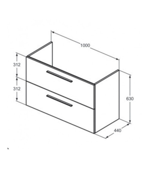 KOMPLEKTAS: Ideal Standard I.Life A vonios spintelė su praustuvu 100cm, Greige matt spalva