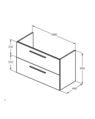 KOMPLEKTAS: Ideal Standard I.Life A vonios spintelė su praustuvu 100cm, Greige matt spalva