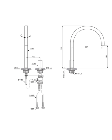 Ideal Standard Solos 2-jų dalių stačių formų maišytuvas praustuvui, pasirinkite spalvą
