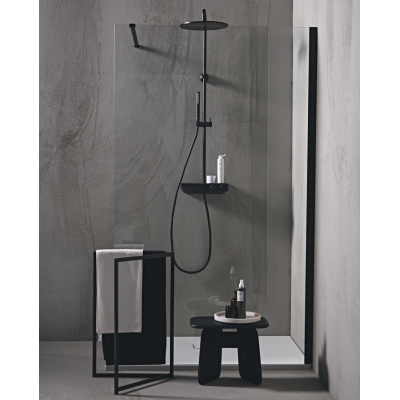 Ideal Standard Ceratherm S200 dušo sistema su termostatiniu maišytuvu, 30 cm lietaus galva, juodos matinės spalvos