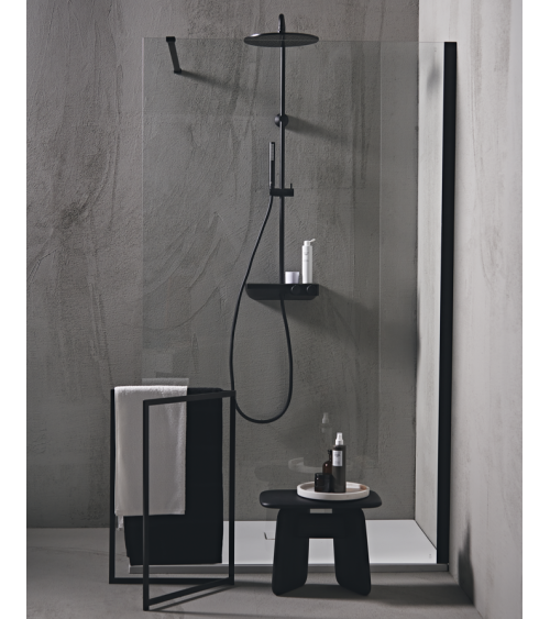Ideal Standard Ceratherm S200 dušo sistema su termostatiniu maišytuvu, 30 cm lietaus galva, juodos matinės spalvos