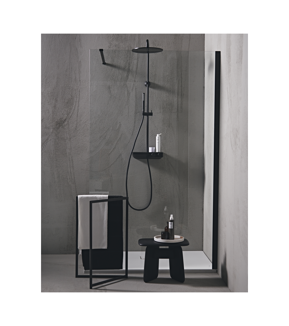 Ideal Standard Ceratherm S200 dušo sistema su termostatiniu maišytuvu, 30 cm lietaus galva, juodos matinės spalvos