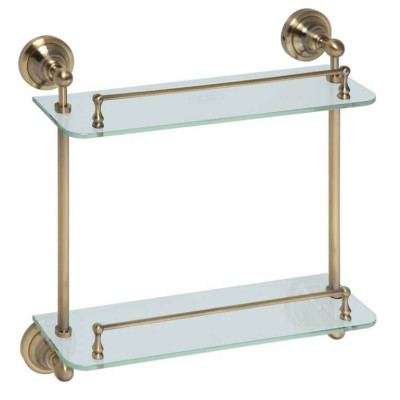 Bemeta Retro dviguba rankšluosčių stiklinė lentynėlė  (bronzos spalvos)