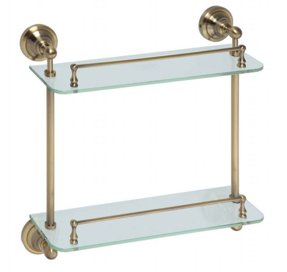 Bemeta Retro dviguba rankšluosčių stiklinė lentynėlė  (bronzos spalvos)