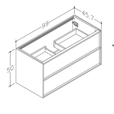 Kamė HOME vonios spintelė, be praustuvo 99x46x50, natūralaus ąžuolo lukštas