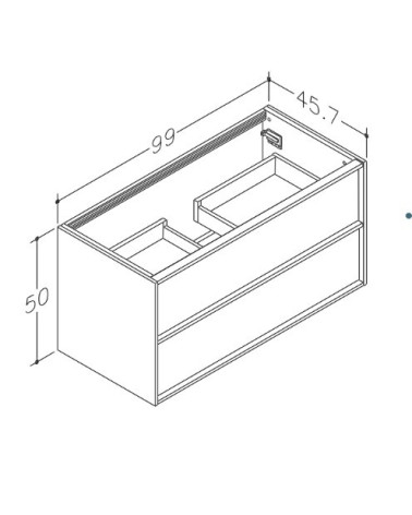 Kamė HOME vonios spintelė, be praustuvo 99x46x50, natūralaus ąžuolo lukštas