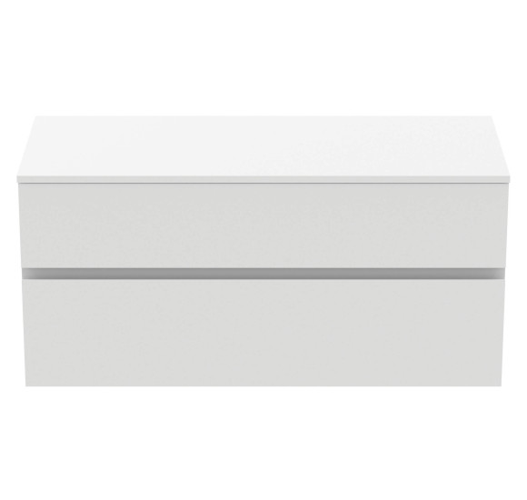 Ideal Standard Finesse pakabinama spintelė praustuvui su stalviršiu ir dviem stalčiais, 120 x 50 cm, pasirinkite spalvą