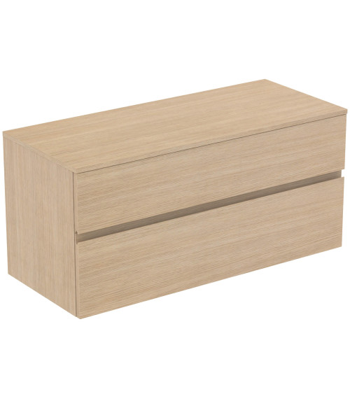 Ideal Standard Finesse pakabinama spintelė praustuvui su stalviršiu ir dviem stalčiais, 120 x 50 cm, pasirinkite spalvą