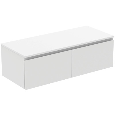 Ideal Standard Finesse pakabinama spintelė praustuvui su stalviršiu ir dviem stalčiais, 120 x 50 cm, pasirinkite spalvą