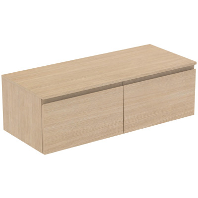 Ideal Standard Finesse pakabinama spintelė praustuvui su stalviršiu ir dviem stalčiais, 120 x 50 cm, pasirinkite spalvą