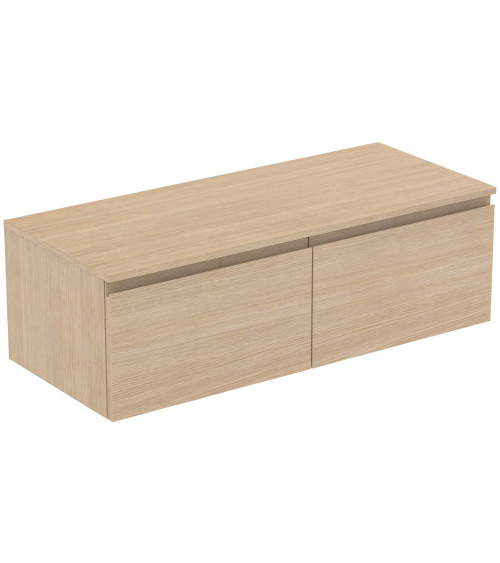 Ideal Standard Finesse pakabinama spintelė praustuvui su stalviršiu ir dviem stalčiais, 120 x 50 cm, pasirinkite spalvą