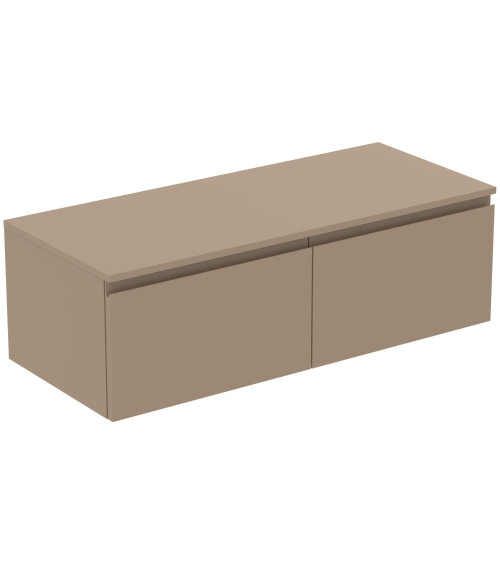 Ideal Standard Finesse pakabinama spintelė praustuvui su stalviršiu ir dviem stalčiais, 120 x 50 cm, pasirinkite spalvą