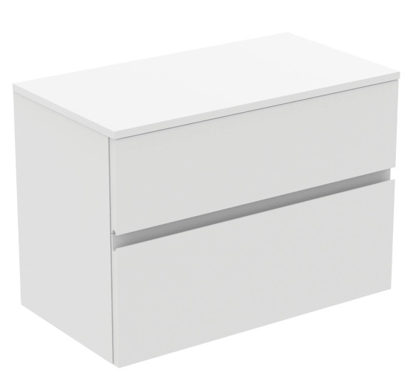 Ideal Standard Finesse pakabinama spintelė praustuvui su stalviršiu ir dviem stalčiais, 80 x 44 cm, pasirinkite spalvą