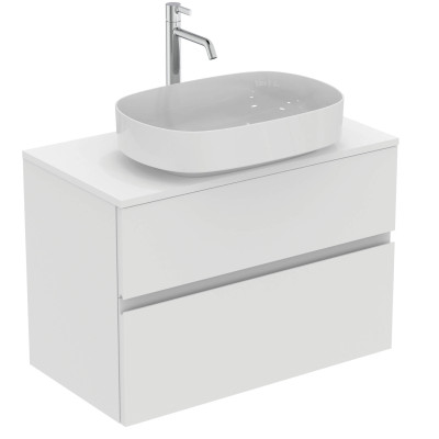 Ideal Standard Finesse pakabinama spintelė praustuvui su stalviršiu ir dviem stalčiais, 80 x 44 cm, pasirinkite spalvą