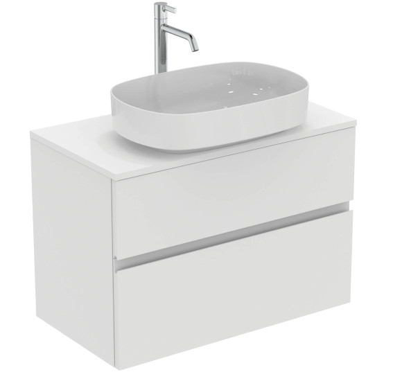 Ideal Standard Finesse pakabinama spintelė praustuvui su stalviršiu ir dviem stalčiais, 80 x 44 cm, pasirinkite spalvą