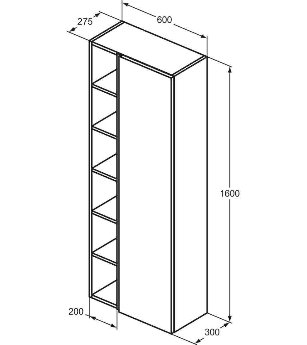 Ideal Standard Finesse pakabinama ūkinė spintelė, 60 x 160 cm, pasirinkite spalvą