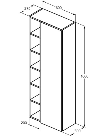 Ideal Standard Finesse pakabinama ūkinė spintelė, 60 x 160 cm, pasirinkite spalvą