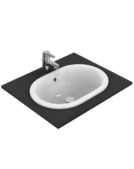 Ideal Standard CONNECT į stalviršį įleidžiamas praustuvas, 55 cm, be skylės maišytuvui, baltos blizgios spalvos