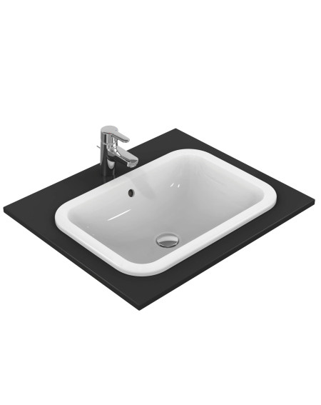 Ideal Standard CONNECT į stalviršį įleidžiamas praustuvas, 58 cm, be skylės maišytuvui, baltos blizgios spalvos