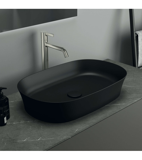 Ideal Standard Ipalyss E1396V3 ant stalviršio pastatomas praustuvas 60 cm, juodos matinės spalvos