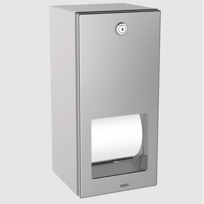 KWC Rodan WC popieriaus laikiklis iš nerūdijančio plieno, rakinamas, 2 rulonų talpa, matinis