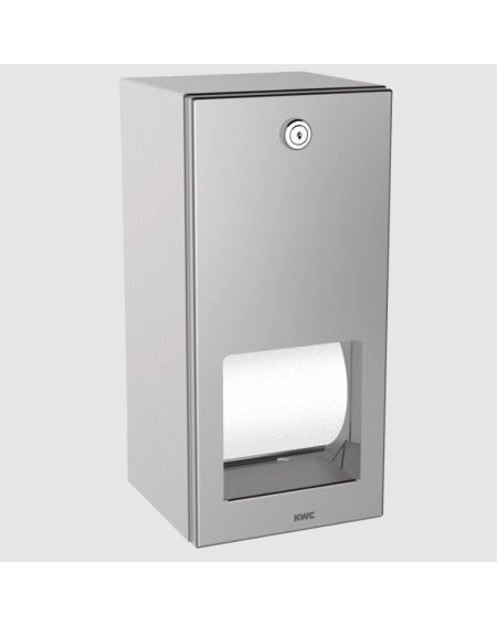 KWC Rodan WC popieriaus laikiklis iš nerūdijančio plieno, rakinamas, 2 rulonų talpa, matinis