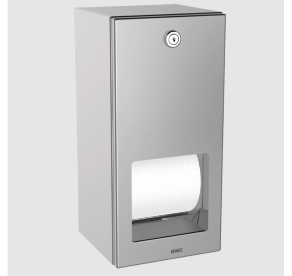 KWC Rodan WC popieriaus laikiklis iš nerūdijančio plieno, rakinamas, 2 rulonų talpa, matinis