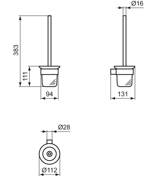Ideal Standard Conca pakabinamas WC šepetys su laikikliu (pasirenkama spalva)