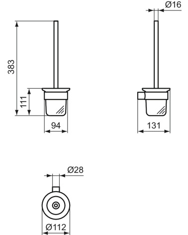Ideal Standard Conca pakabinamas WC šepetys su laikikliu (pasirenkama spalva)