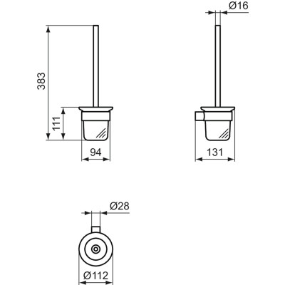 Ideal Standard Conca pakabinamas WC šepetys su laikikliu (pasirenkama spalva)