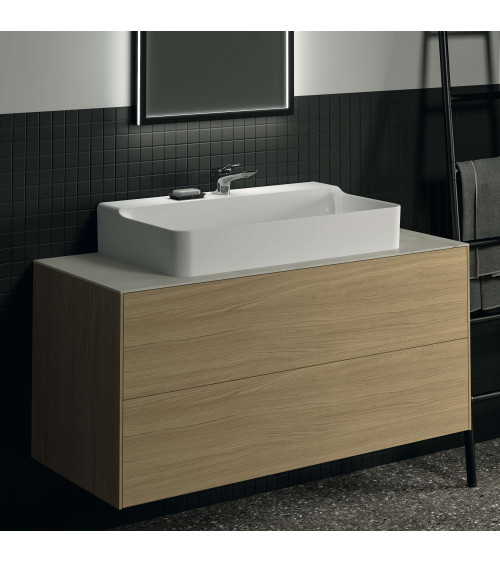 Ideal Standard Conca pakabinama vonios kambario spintelė 120 cm, su 2 stalčiais, šviesaus ąžuolo spalvos