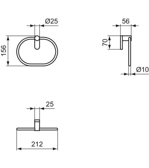 Ideal Standard Conca modernaus dizaino rankšluosčių laikiklis