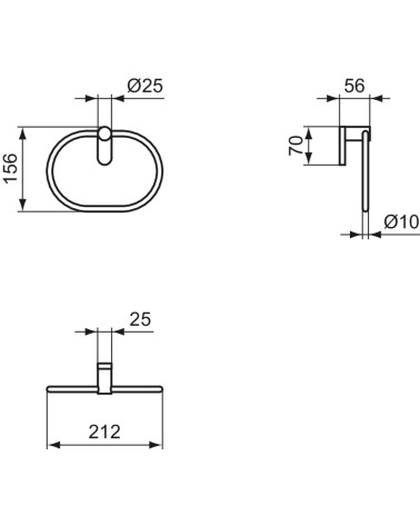 Ideal Standard Conca modernaus dizaino rankšluosčių laikiklis