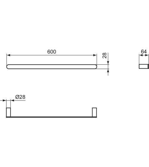 Ideal Standard Conca rankšluosčių laikiklis, 60 cm (pasirenkama spalva)